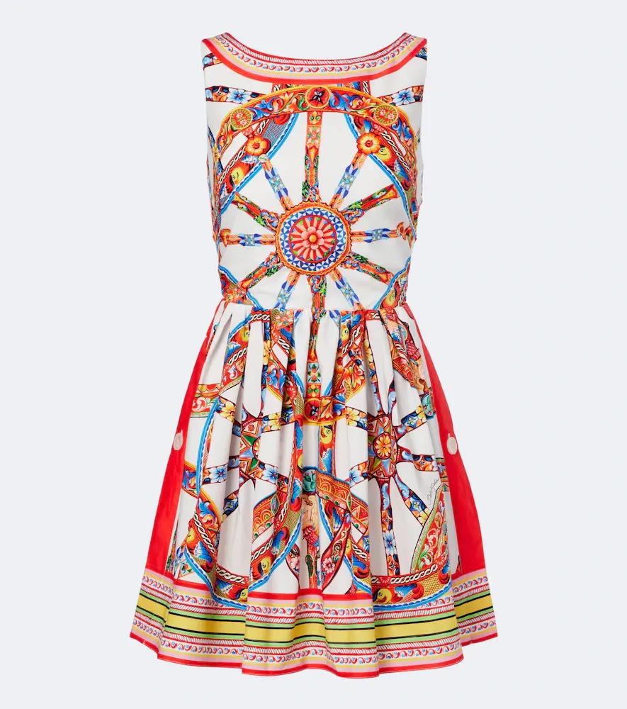 & Gabbana Carretto Cotton Minidress
