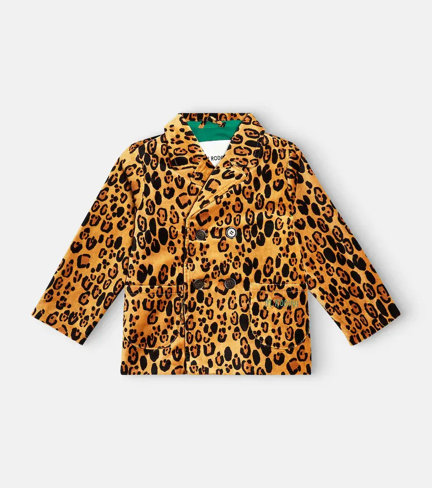 Mini Rodini Leopard Cotton Velvet Blazer