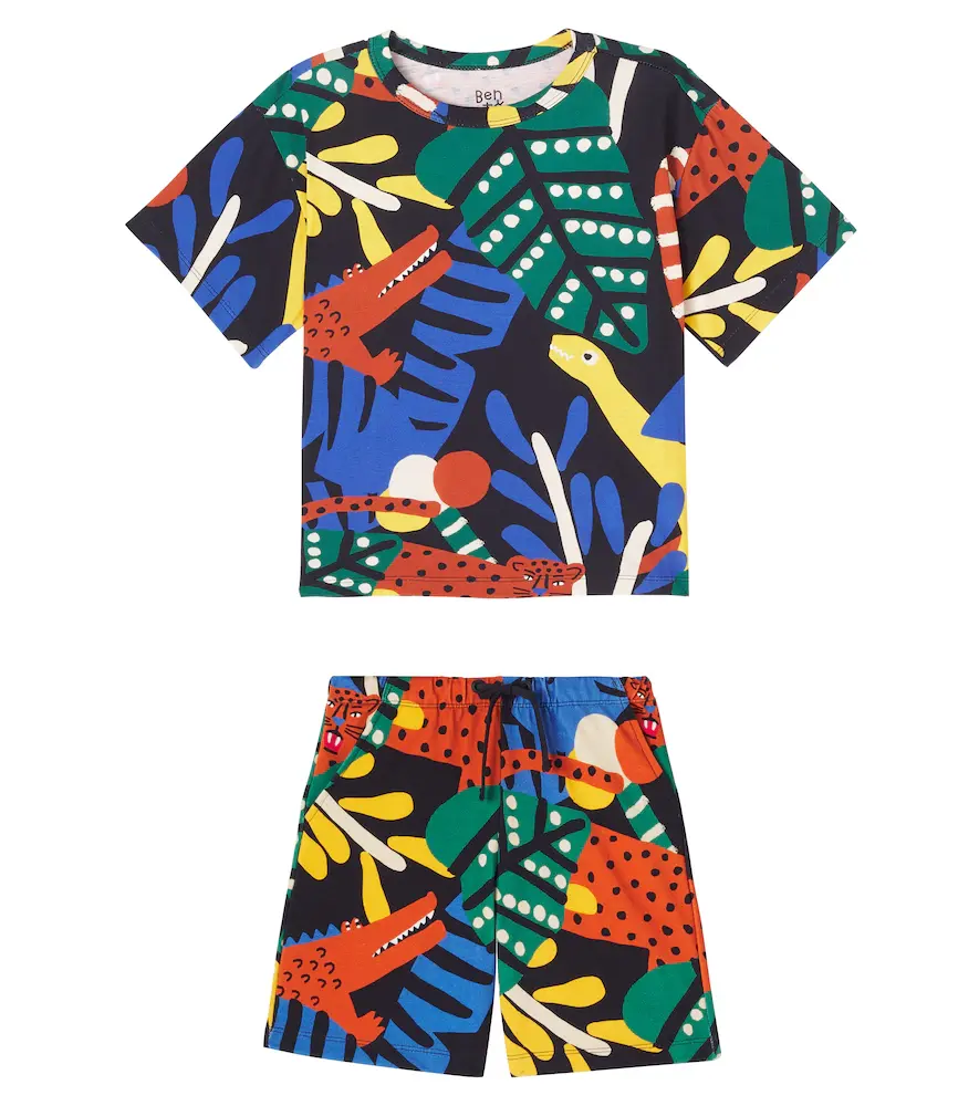 Fabula Printed Cotton T-shirt and Shorts Set
