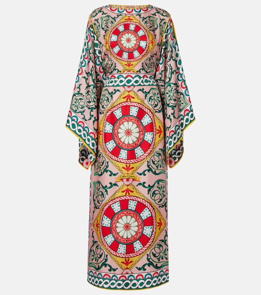 & Gabbana Printed Silk Gown