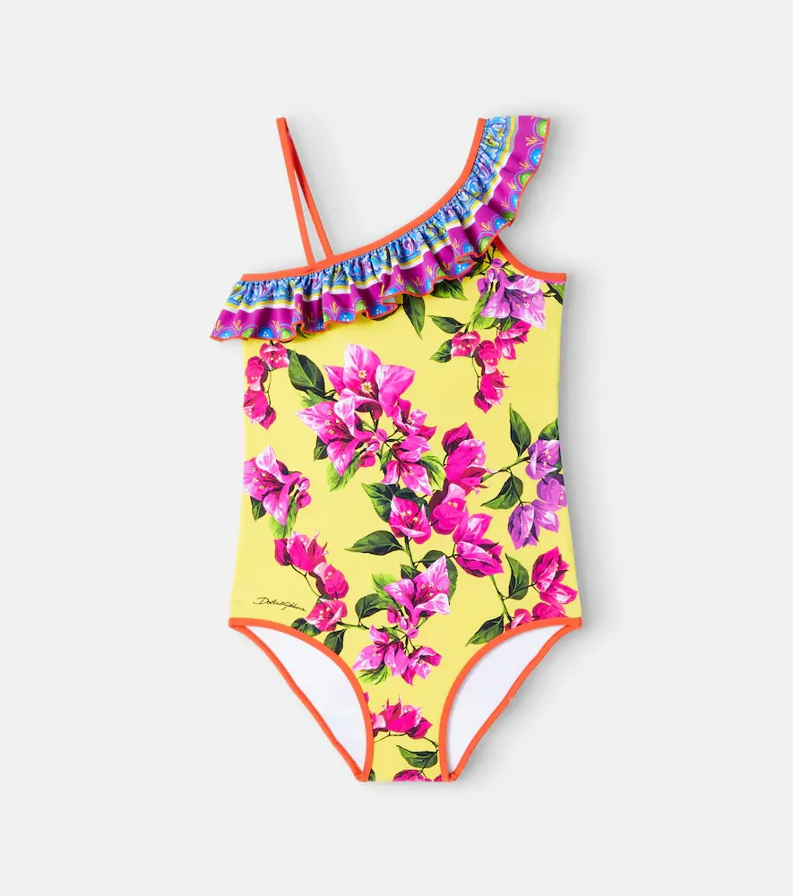 & Gabbana Kids Taormina Floral Ruffled Swimsuit