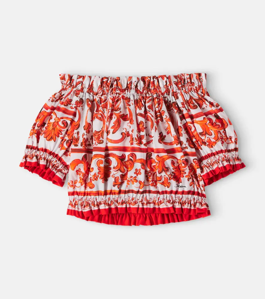 & Gabbana Kids Majolica Cotton Top