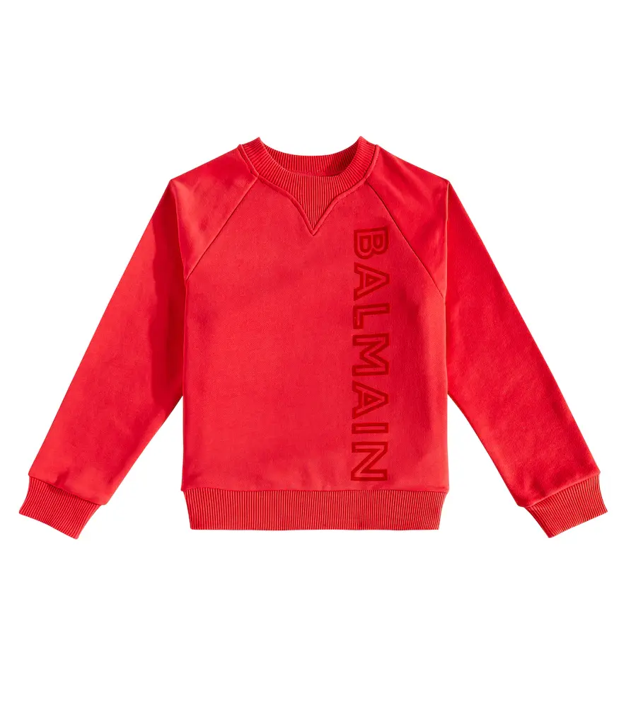 Balmain Kids Logo Cotton Sweatshirt
