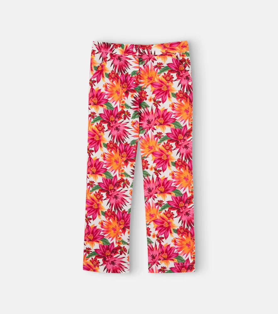 Tartine Et Chocolat Floral Cotton and Linen Straight Pants