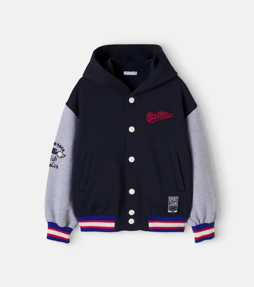 & Gabbana Kids Patch-applique Cotton Hoodie