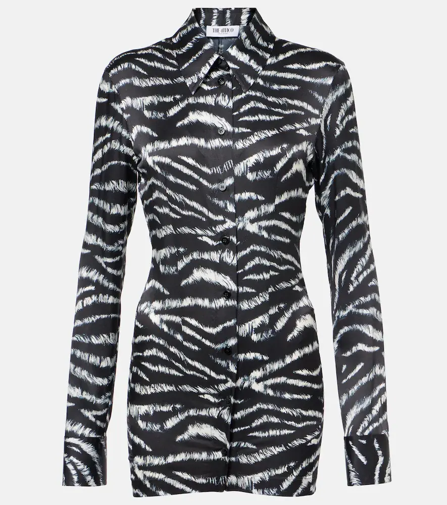 The Attico Zebra-print Satin Shirt