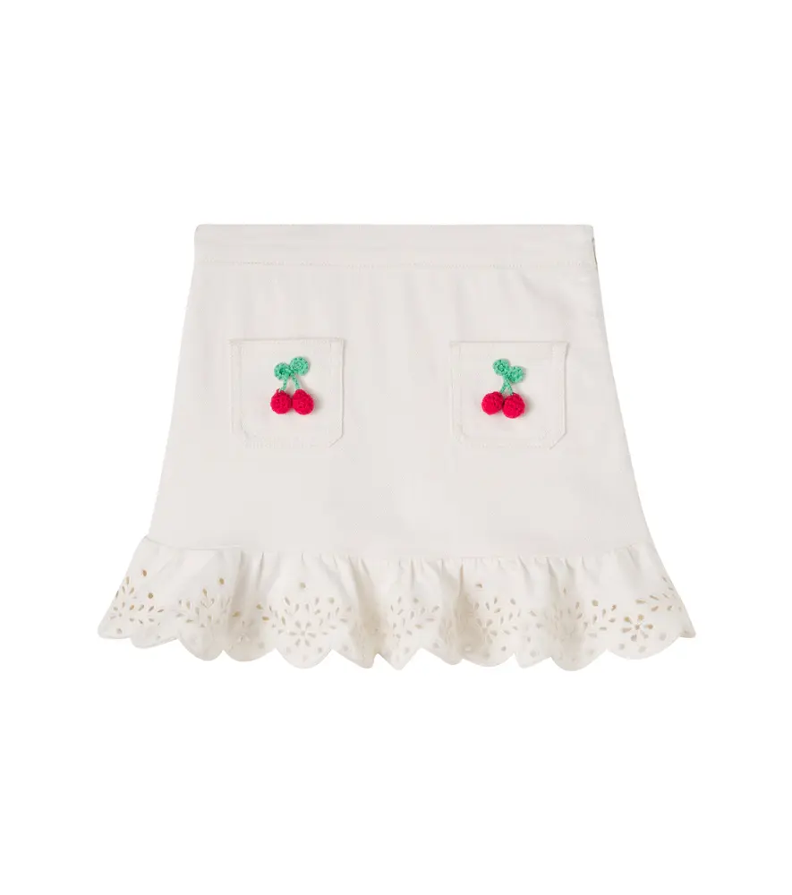 Self-Portrait Kids Embellished Denim Skirt
