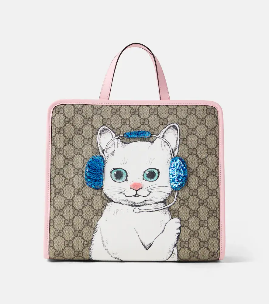 Gucci Kids GG Canvas Sequined Tote Bag