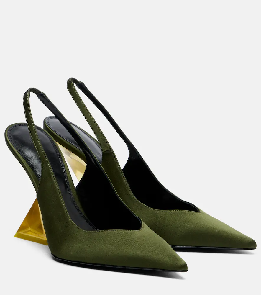 The Attico Cheope Satin Slingback Wedges