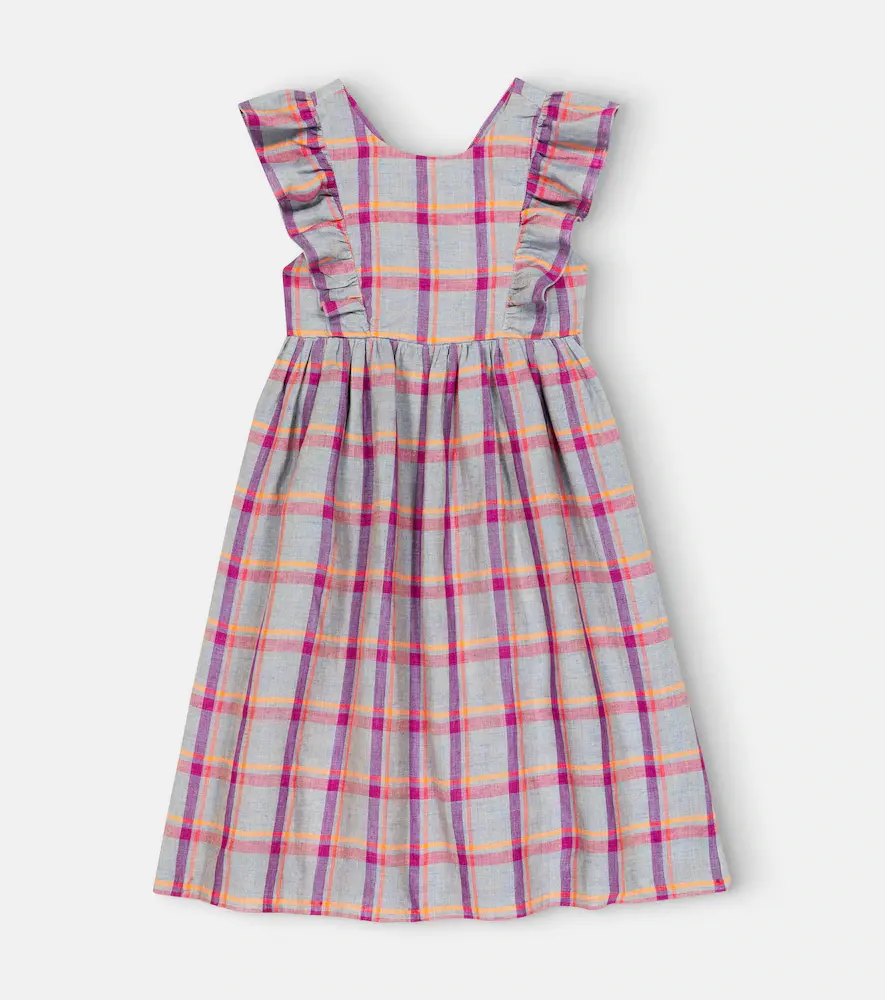 Carole Checked Linen Dress