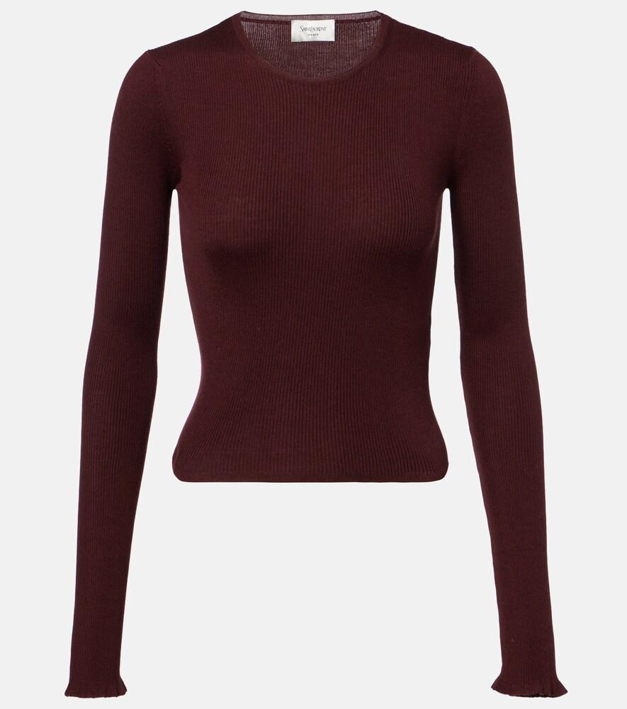 Saint Laurent Ribbed-knit Wool, Cashmere, and Silk Top