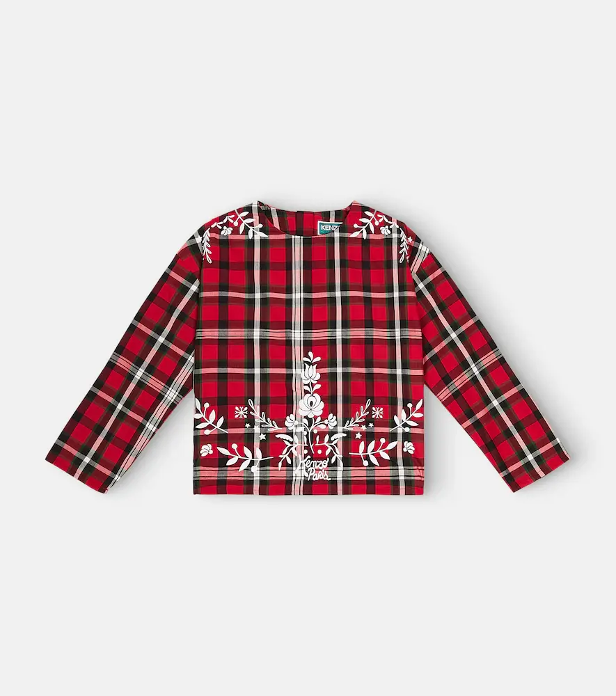 Kenzo Kids Tartan Cotton Shirt