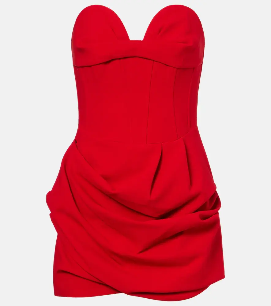Magda Butrym Draped Wool-blend Bustier Dress