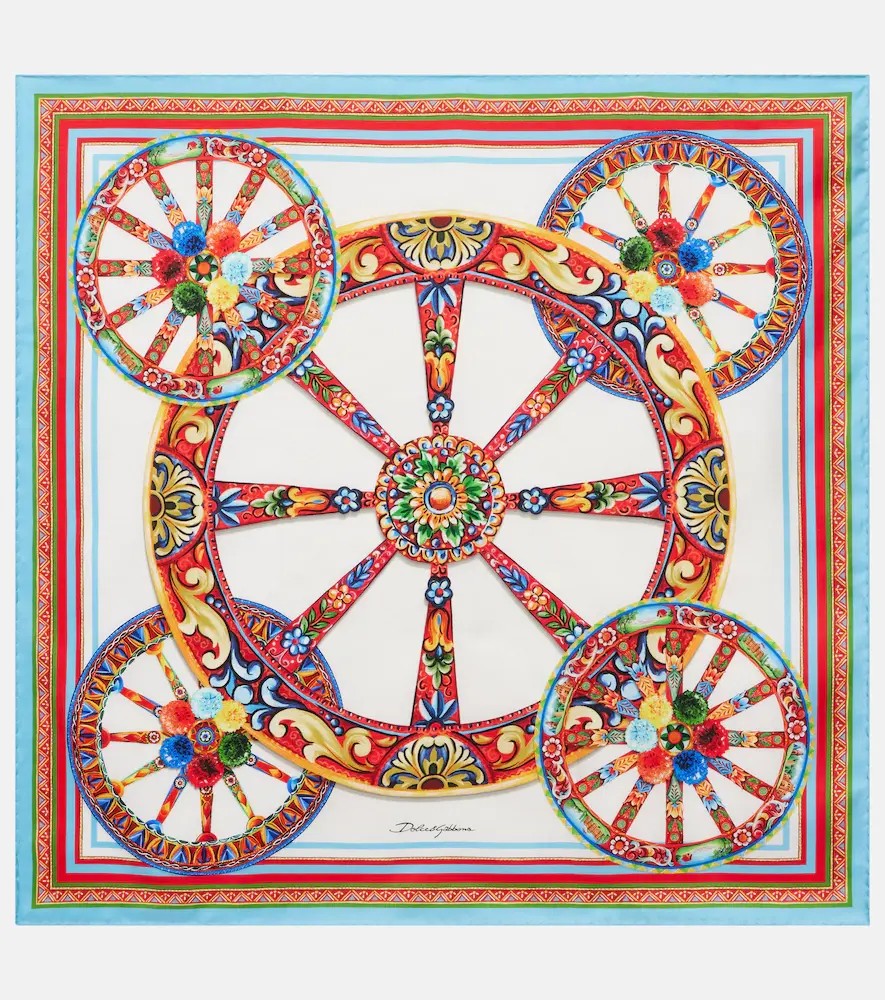 & Gabbana Carretto Silk Twill Scarf