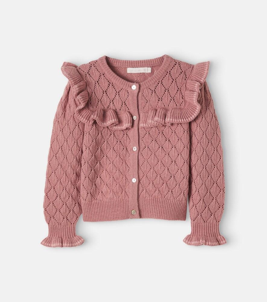 C’era Una Volta Azur Ruffled Cardigan