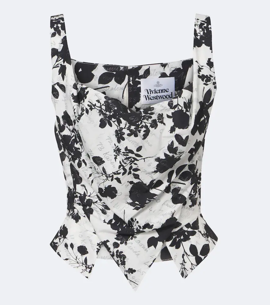 Vivienne Westwood Sunday Floral Cotton Bustier Top