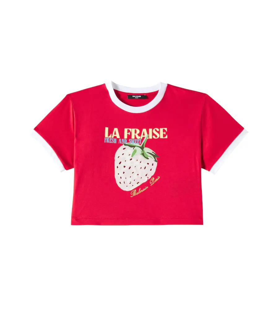 Balmain Kids Printed Cotton T-shirt