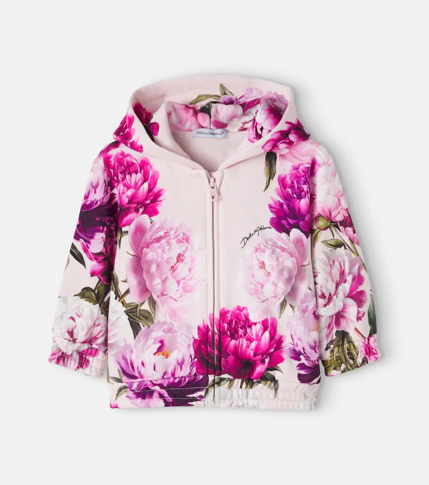 & Gabbana Kids Baby Floral Cotton Hoodie