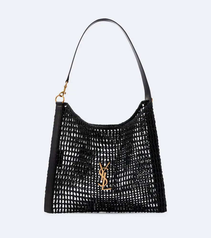 Saint Laurent Cassandre Raffia Shoulder Bag