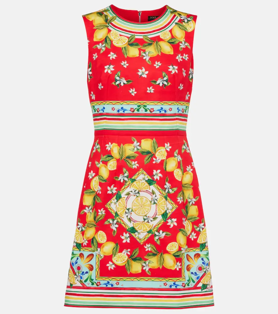 & Gabbana Printed Cotton Minidress