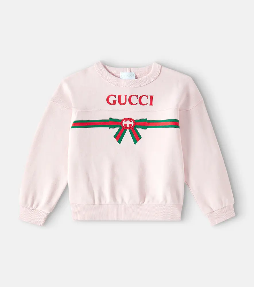 Gucci Kids Logo Printed Cotton Sweatshirt