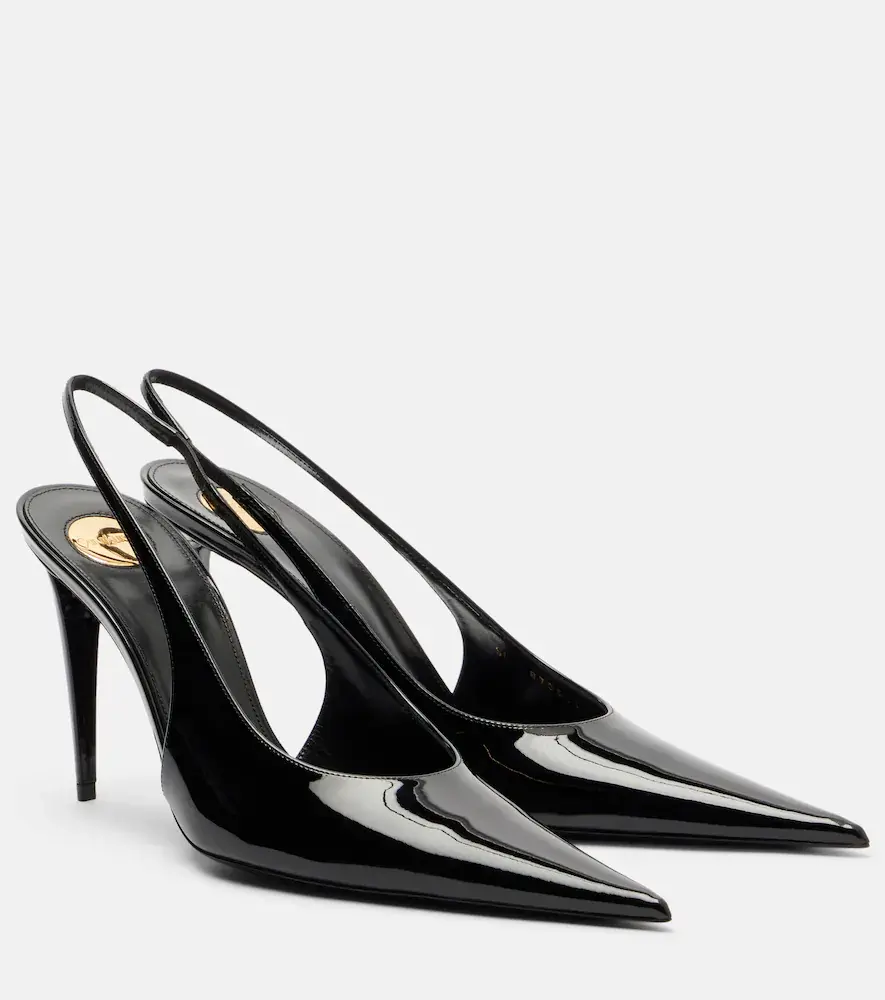 Saint Laurent Guermantes 95 Patent Leather Slingback Pumps