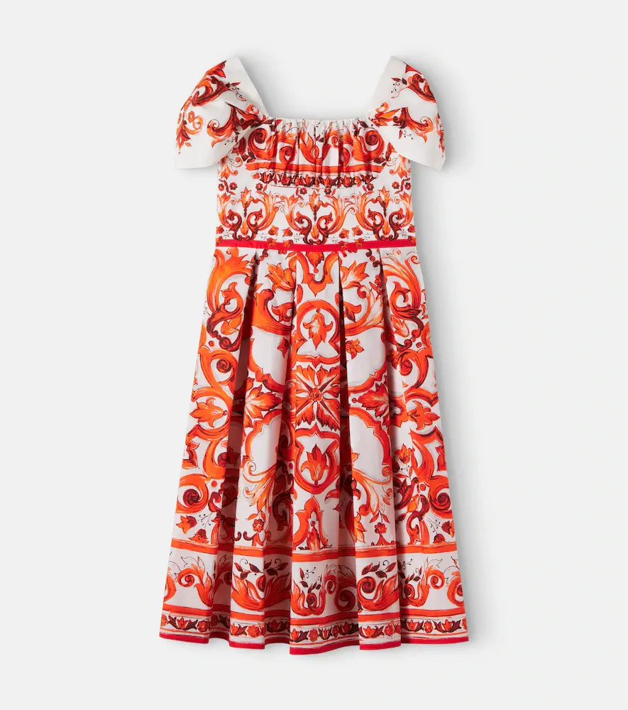 & Gabbana Kids Majolica Cotton Dress
