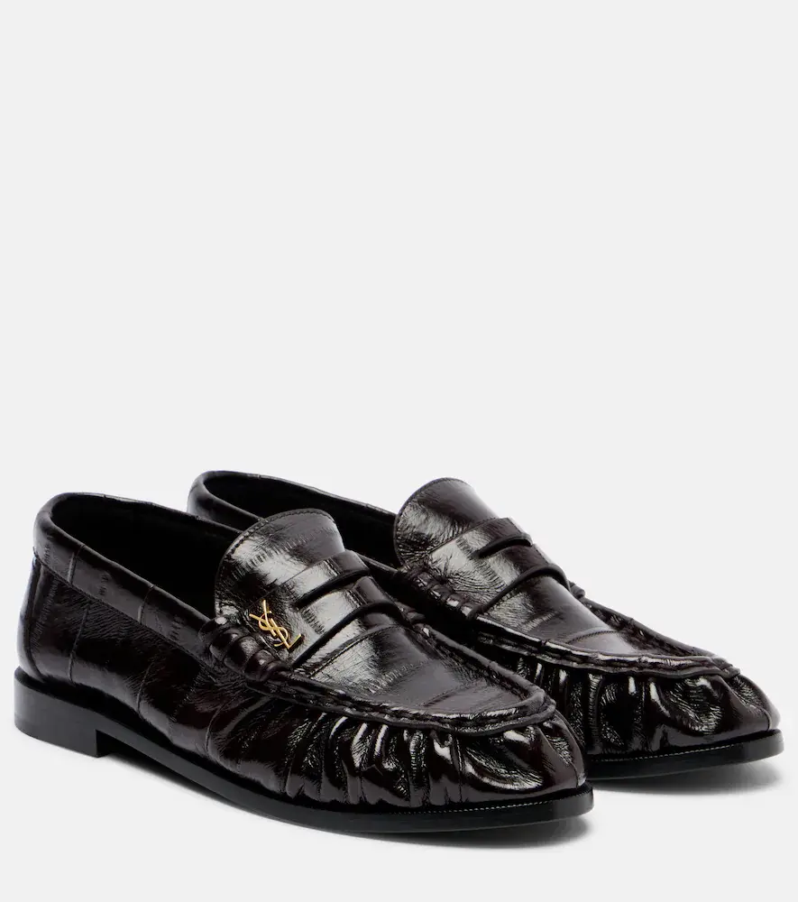 Saint Laurent Eel Leather Penny Loafers